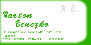 marton benczko business card